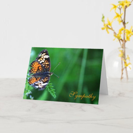 Carte intérieure de conception papillon Sympathy B (Fleur jaune)