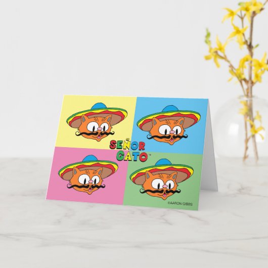 Carte intérieure flanquée de peinture de chat Fies (Fleur jaune)