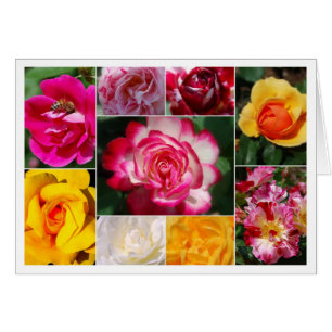 Carte intérieure jaune Collage rose
