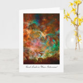 Carte Interview Bonne chance, Carina Nebula Star Voyage (Fleur jaune)