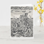 Carte Intimidation, dessin à l'encre indienne (Fleur jaune)