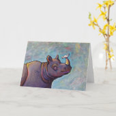 Carte Intitulé :  Bavardage - art d'oiseau de rhinocéros (Fleur jaune)