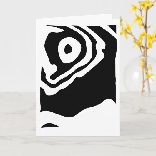 Carte Into Deep : Abstrait noir & blanc (Fleur jaune)
