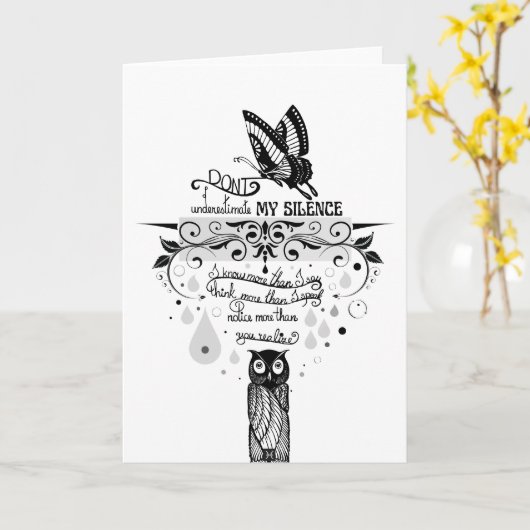 Carte Introduire Empath Silence citation d'encre de sage (Fleur jaune)