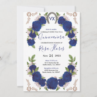 Carte Invitaciones pour Quinceanera Invitation, Roses de