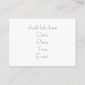 Carte Invitation (Dos)