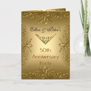 Carte Invitation 50 ans de Mariage Art Déco