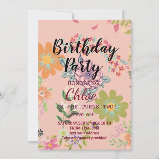 Carte Invitation Anniversaire (Devant)