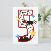 Carte invitation anniversaire 5 ans spider (Debout devant)