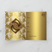 Carte Invitation Anniversaire Fête Fleur Or (Intérieur)