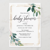 Carte Invitation Baby shower vert (Devant)