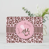 Carte Invitation Cheetah Girl Pink D (Debout devant)