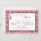 Carte Invitation Cheetah Girl Pink D (Dos)