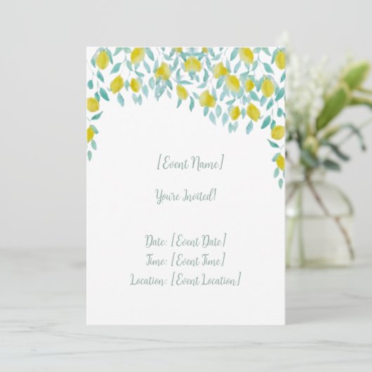 Carte Invitation citron (Debout devant)