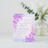 Carte Invitation couleur Aquarelle violet Lilac (Debout devant)