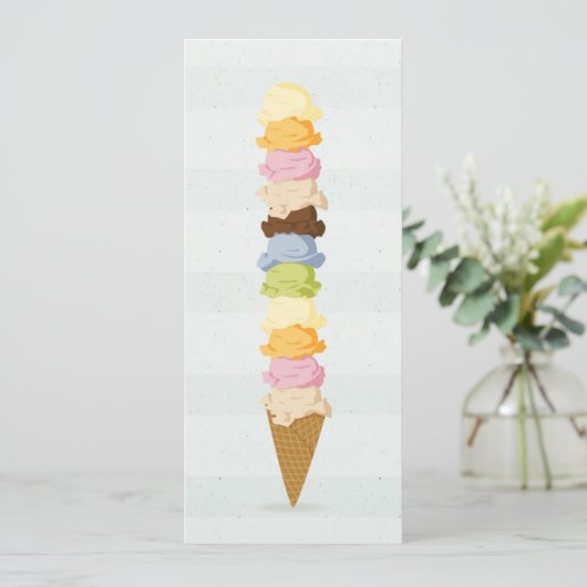 Carte Invitation crème glacée (Debout devant)