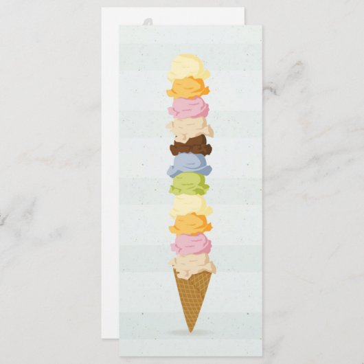 Carte Invitation crème glacée (Devant / Derrière)