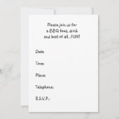 Carte Invitation Cuisine - Cuisine et barbecue (Dos)