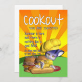 Carte Invitation Cuisine - Cuisine et barbecue (Devant / Derrière)