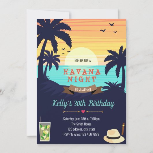Carte invitation de Beach Havana (Devant)