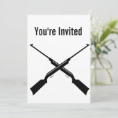 Carte invitation de fusil X (Debout devant)