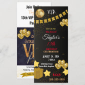 CARTE INVITATION ÉLÉGANTE VIP ERA PARTY (Devant / Derrière)