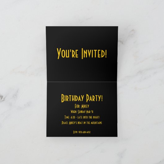 Carte Invitation enrobée cadeau (Intérieur)