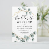 Carte Invitation Eucalyptus Green Bachelorette Par (Debout devant)