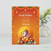 Carte invitation Ganssis darshan invitation Ganesh (Debout devant)