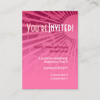 Carte Invitation GirlyRays Party