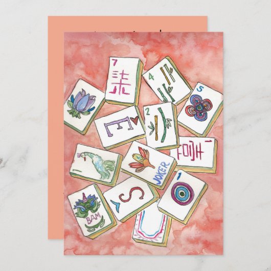 carte invitation mahjong (Devant / Derrière)