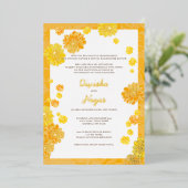 Carte Invitation Mariage Floral - Marigold Design (Debout devant)