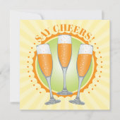 Carte Invitation Mimosa Orange Champagne Glasses (Devant)