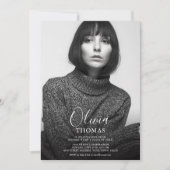 Carte Invitation Simple Chic Photo Graduation Part (Devant)