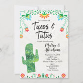 Carte Invitation Tacos et Tutus Fiesta Baby shower (Devant)