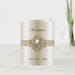 Carte Invitation Toutes Occasions Élégante Perle G