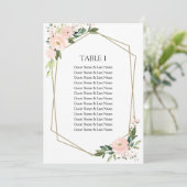Carte Invités du Mariage floral Blush (Debout devant)
