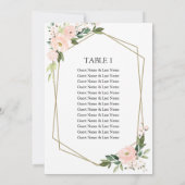 Carte Invités du Mariage floral Blush (Dos)