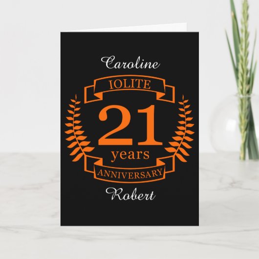 Carte Iolite Gemstone wedding anniversary 21 ans (Devant)