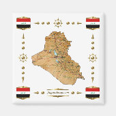 Carte Irak + Magnet des drapeaux (Devant)