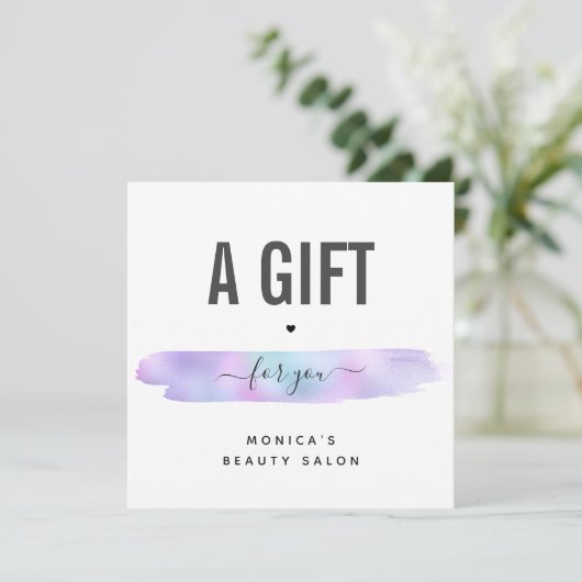 Carte Iridescend Brush Stroke Ajouter Logo Spa de maquil (Debout devant)