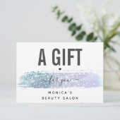 Carte Iridescente Brush Stroke Moderne Salon de beauté S (Debout devant)