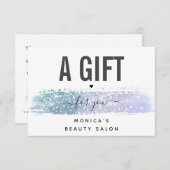 Carte Iridescente Brush Stroke Moderne Salon de beauté S (Devant / Derrière)