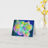 Carte Iridescente esthétique Anniversaire Rose précoce (Fleur jaune)