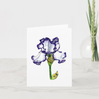 Carte Iris à poils violet et blanc