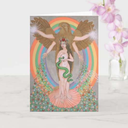Carte Iris accueillant le printemps (Orchidée)