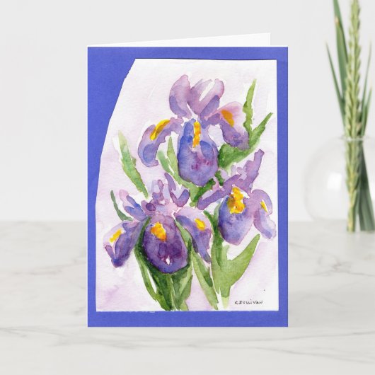 Carte iris aquarelle (Devant)