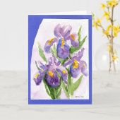 Carte iris aquarelle (Fleur jaune)