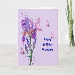 Carte Iris Birthday Card pour grand-mère