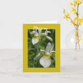 Carte Iris blanc - Carton Vous manquez (Fleur jaune)